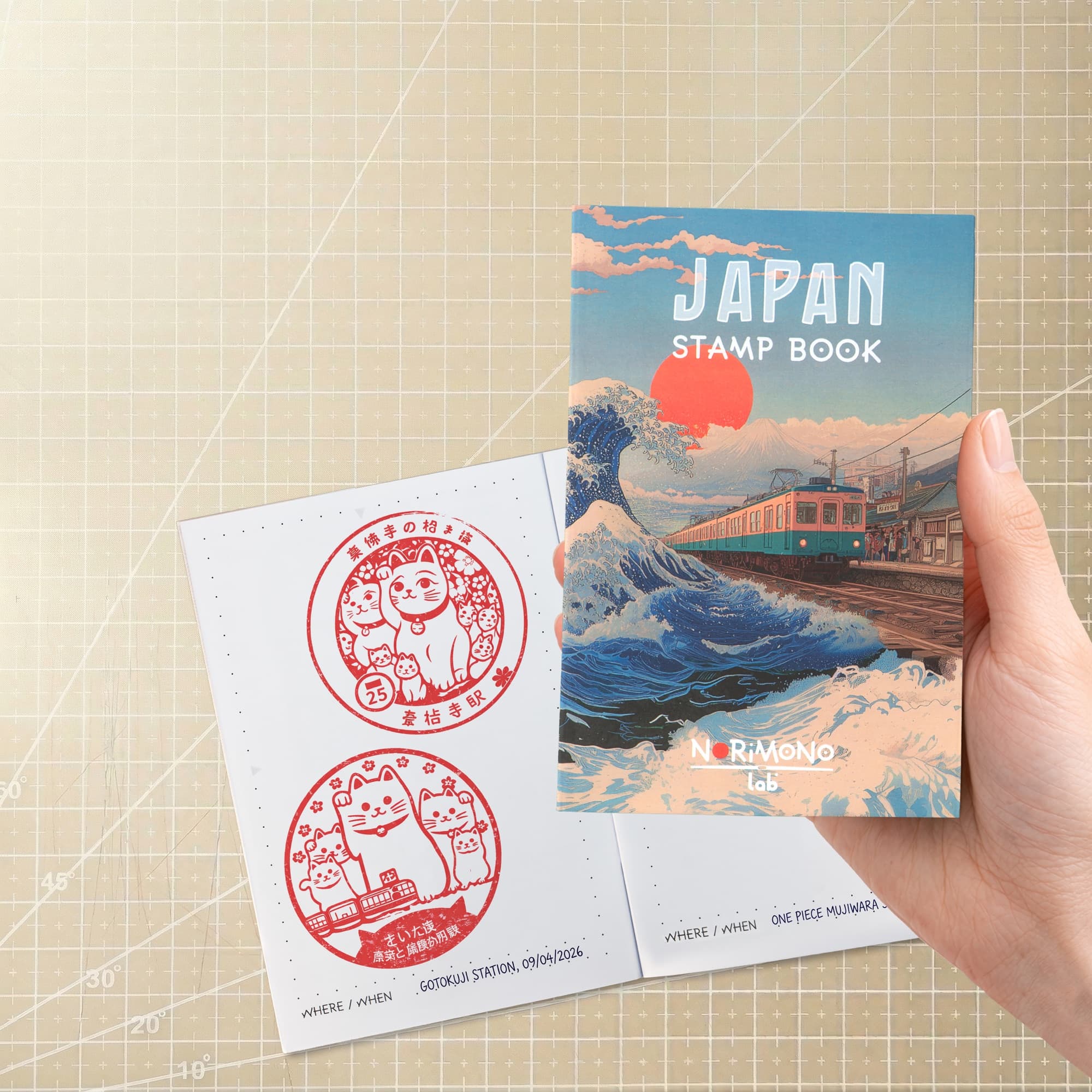 Pages stamped during the trip